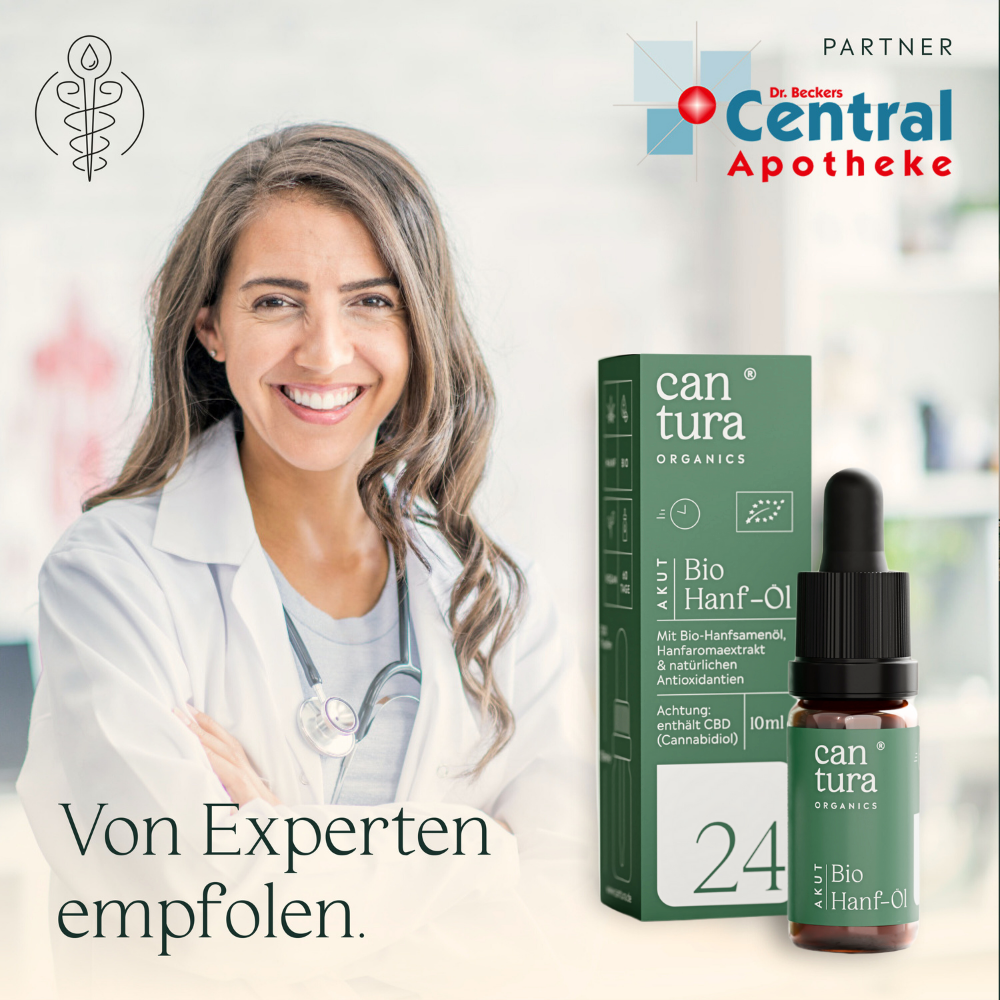 Cantura AKUT 24 • 24 % CBD • 10 ml BIO-Hanf-Öl Cantura AKUT 24 • 24 % CBD • 10 ml BIO-Hanf-Öl