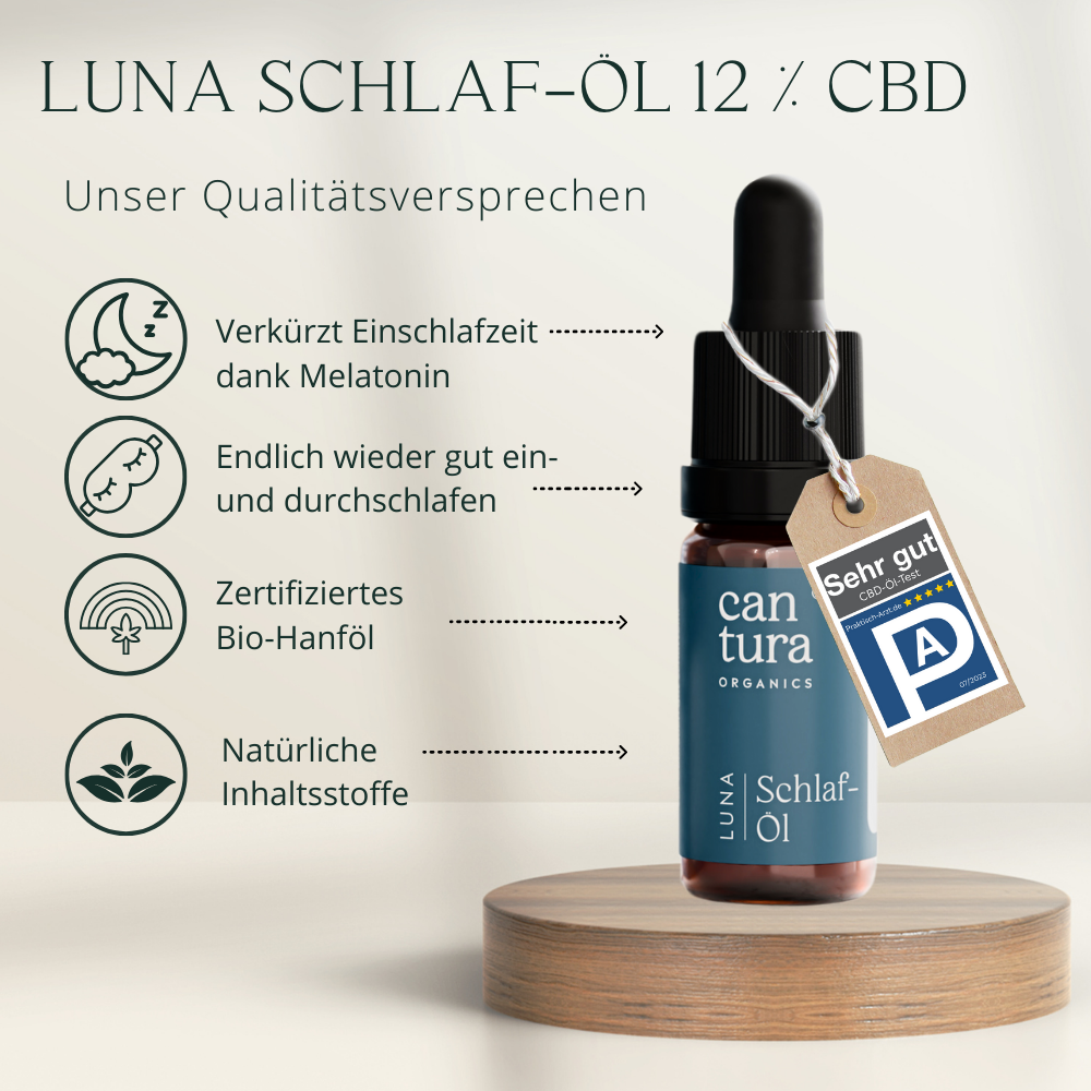 3 x Cantura LUNA 12 <br>• 12 % CBD +++ <br>• 30 ml Schlaf-Öl