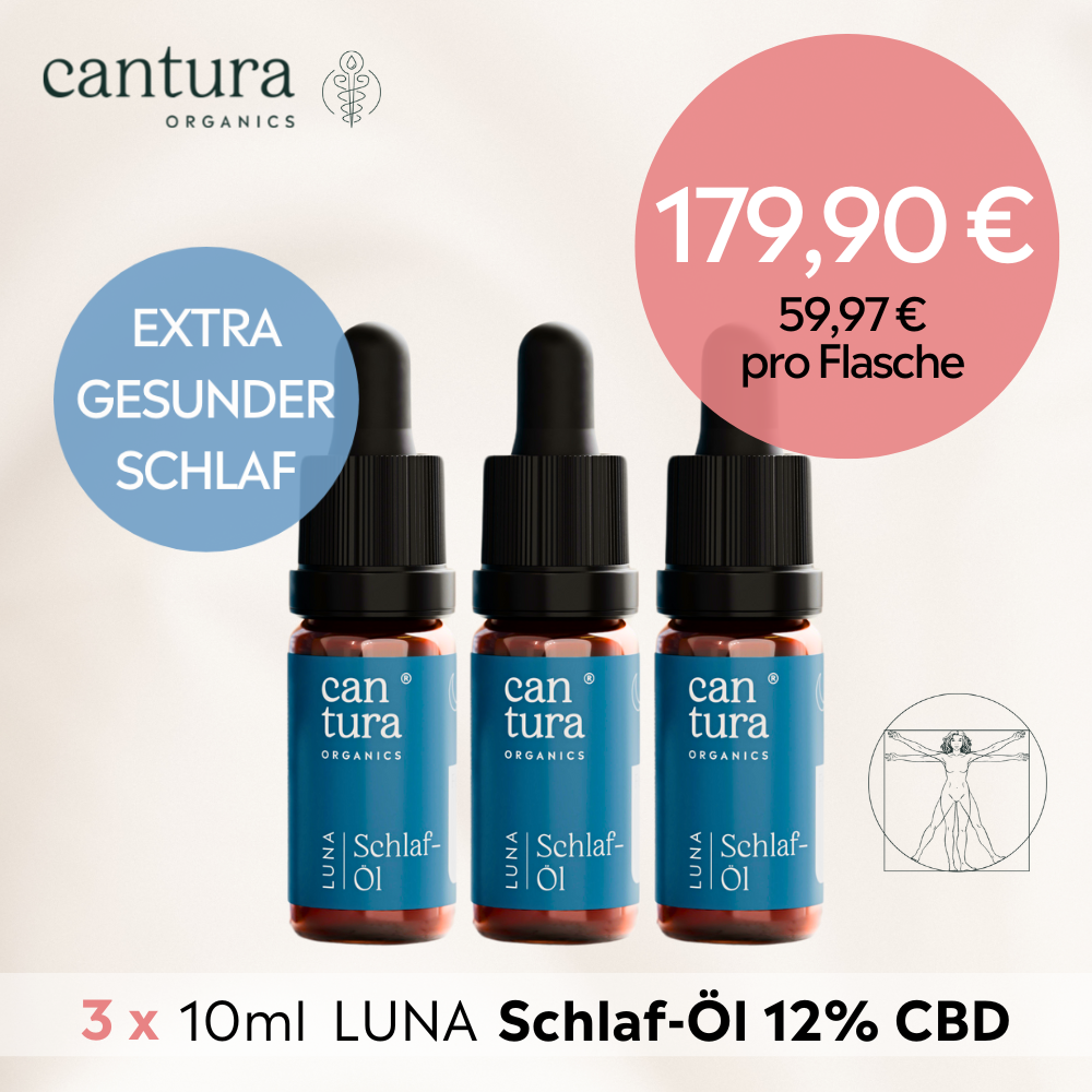 3 x Cantura LUNA 12 <br>• 12 % CBD +++ <br>• 30 ml Schlaf-Öl